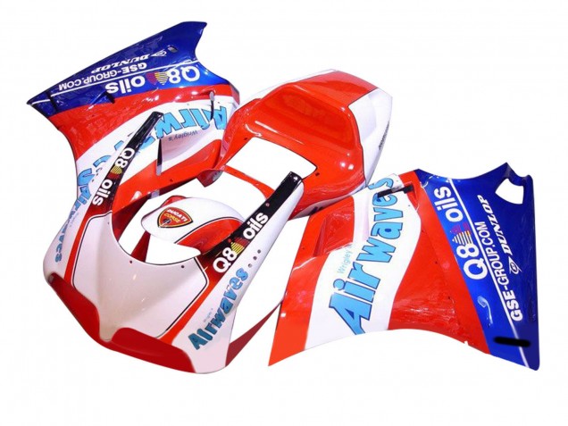 Descuento Carenados Moto Ducati 748/916/996/998 1993-2005 - Blanco Rojo Azul Air Waves