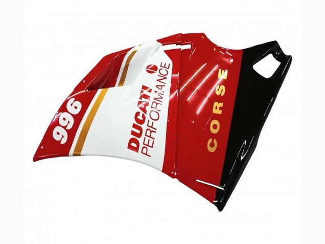 Descuento Carenados Moto Ducati 996 1993-2005 - Blanco Rojo Oro Negro Brillante Corse Performance