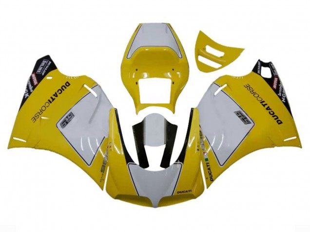 Descuento Carenados Moto Ducati 996 1993-2005 - Blanco Amarillo Negro Brillante Corse Performance