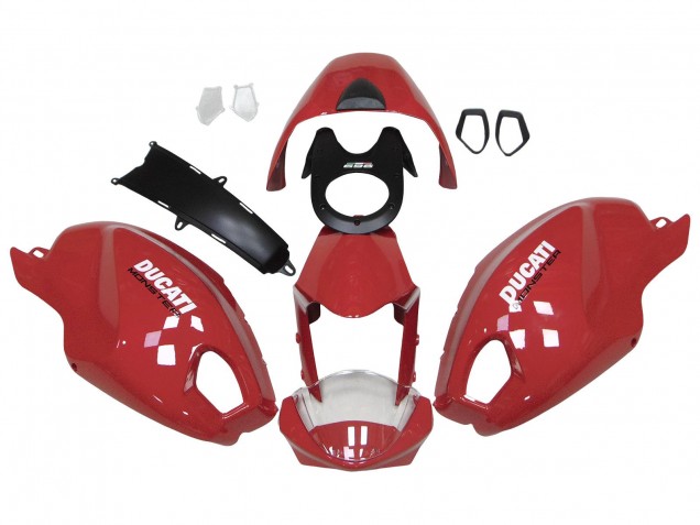 Descuento Carenados Moto Ducati Monster 696 796 1100 1100S 2008-2012 - Rojo Blanco
