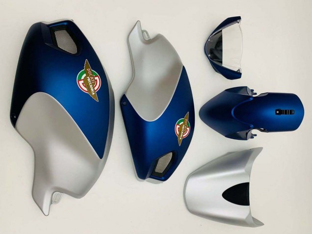 Descuento Carenados Moto Ducati Monster 696 796 1100 1100S 2008-2012 - Azul Oscuro Plata