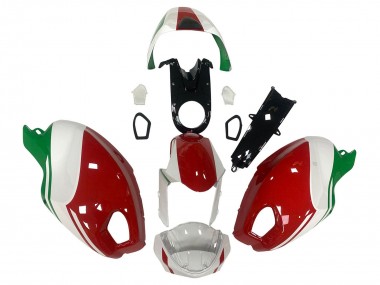 Descuento Carenado Moto Ducati Monster 696 796 1100 1100S 2008-2012 - Blanco Rojo Verde