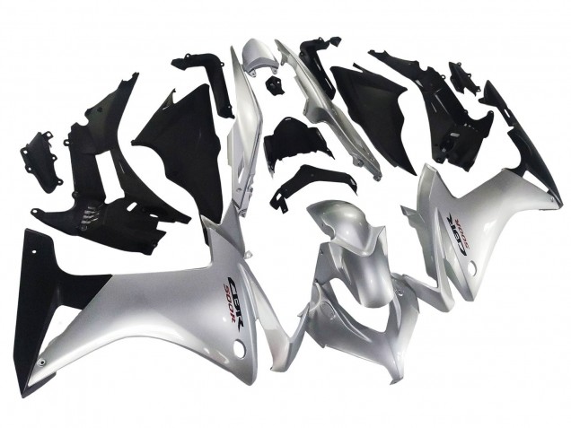 Descuento Carenado Moto Honda CBR500R 2013-2015 - Plata Negro Brillante