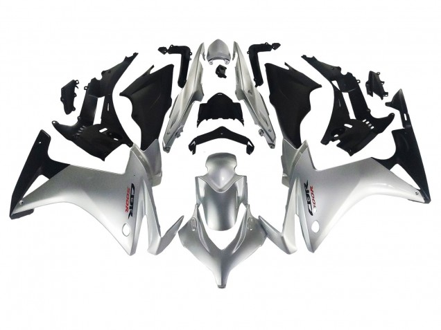Descuento Carenado Moto Honda CBR500R 2013-2015 - Plata Negro Brillante