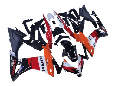Descuento Carenados Moto Honda CBR500R 2013-2015 - Naranja Blanco Rojo Negro Brillante Repsol 3