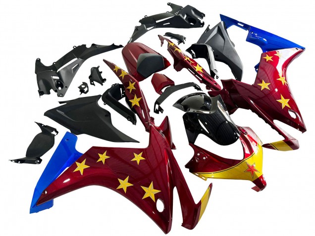 Descuento Carenados Moto Honda CBR500R 2013-2015 - Rojo Azul Amarillo Estrella