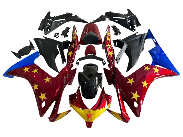 Descuento Carenados Moto Honda CBR500R 2013-2015 - Rojo Azul Amarillo Estrella