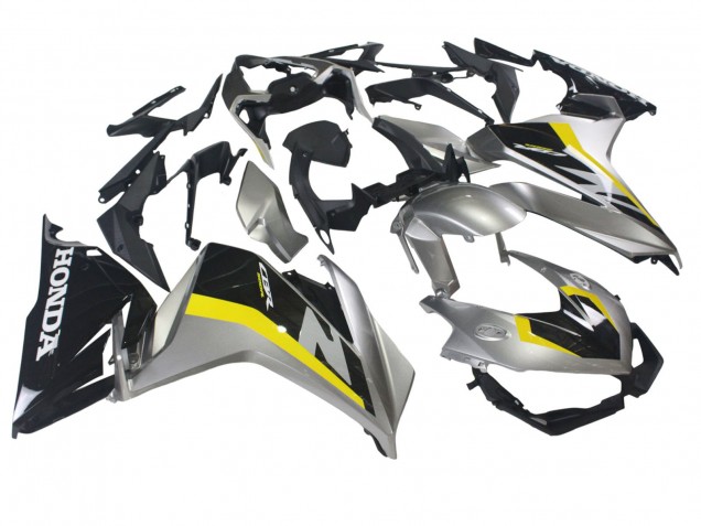 Descuento Carenados Moto Honda CBR500R 2022-2023 - Plata Amarillo Negro Brillante