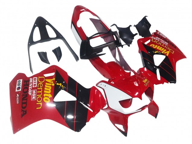Descuento Carenados Moto Honda VFR 800 1998-2001 - Rojo Blanco Negro Brillante Vimto