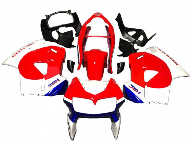 Descuento Carenados Moto Honda VFR 800 1998-2001 - Blanco Rojo Azul