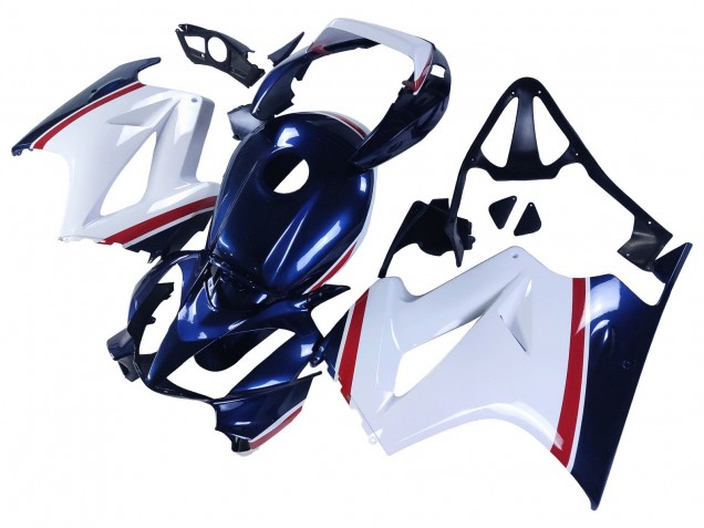 Descuento Carenados Moto Honda VFR 800 2002-2013 - Blanco Rojo Azul Oscuro