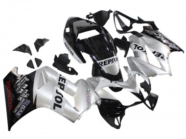 Descuento Carenados Moto Honda VFR 800 2002-2013 - Plata Negro Brillante Repsol