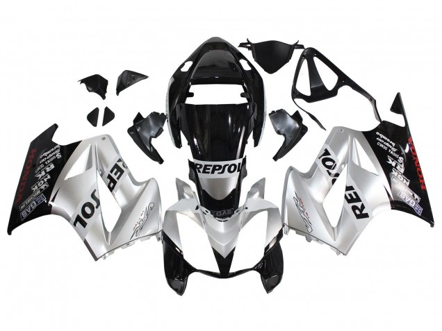 Descuento Carenados Moto Honda VFR 800 2002-2013 - Plata Negro Brillante Repsol