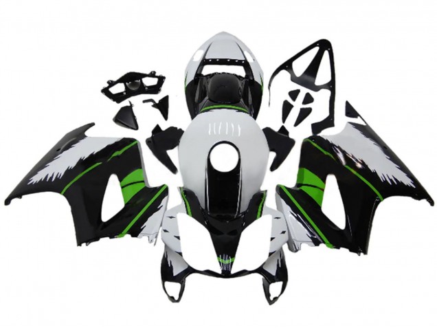 Descuento Carenados Moto Honda VFR 800 2002-2013 - Blanco Verde Negro Brillante