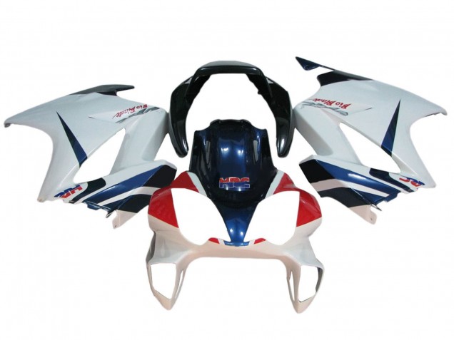 Descuento Carenados Moto Honda VFR 800 2002-2013 - Blanco Rojo Azul Oscuro HRC