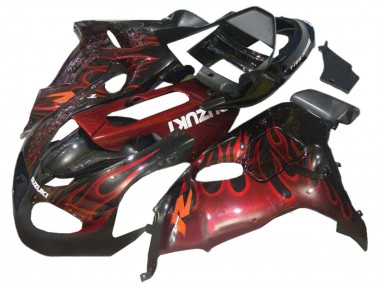Descuento Carenados Moto Suzuki TL1000R 1998-2003 - Negro Brillante Rojo Llama