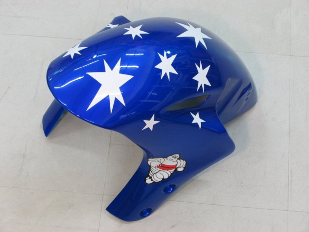 Descuento Carenados Moto Honda CBR1000RR 2004-2005 - Blanco Rojo Negro Brillante Azul Estrella