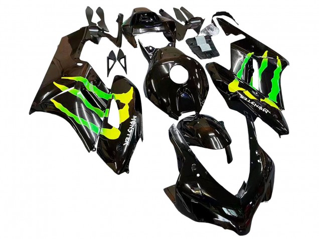 Descuento Carenados Moto Honda CBR1000RR 2004-2005 - Negro Brillante Amarillo Verde Monstruo