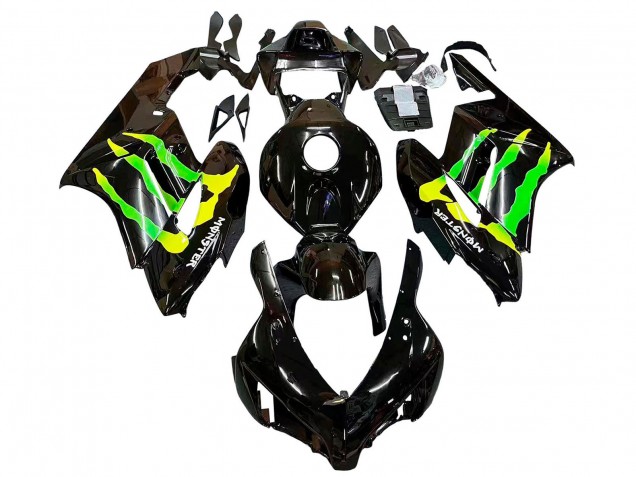 Descuento Carenados Moto Honda CBR1000RR 2004-2005 - Negro Brillante Amarillo Verde Monstruo