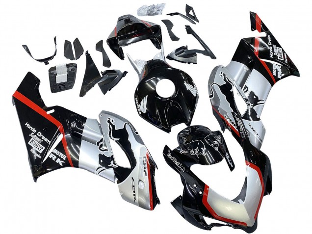 Descuento Carenados Moto Honda CBR1000RR 2004-2005 - Plata Negro Brillante Rojo Raya