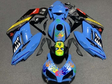 Descuento Carenado Moto Honda CBR1000RR 2004-2005 - Azul Amarillo Negro Rojo Tiburón