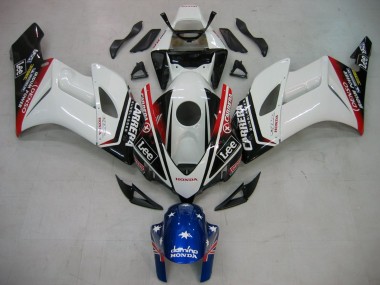 Descuento Carenados Moto Honda CBR1000RR 2004-2005 - Blanco Azul Rojo Negro Brillante Estrella Carrera Lee