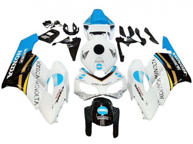 Descuento Carenados Moto Honda CBR1000RR 2004-2005 - Blanco Azul Claro Amarillo Negro Konica Minolta