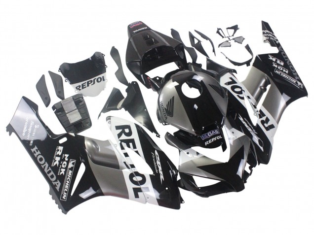 Descuento Kits Carenado Moto Honda CBR1000RR 2004-2005 - Plata Blanco Negro Brillante Repsol