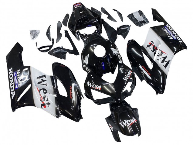 Descuento Carenados Moto Honda CBR1000RR 2004-2005 - Negro Brillante Blanco West