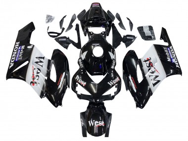 Descuento Carenados Moto Honda CBR1000RR 2004-2005 - Negro Brillante Blanco West