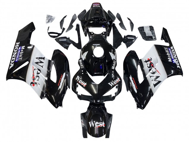 Descuento Carenados Moto Honda CBR1000RR 2004-2005 - Negro Brillante Blanco West
