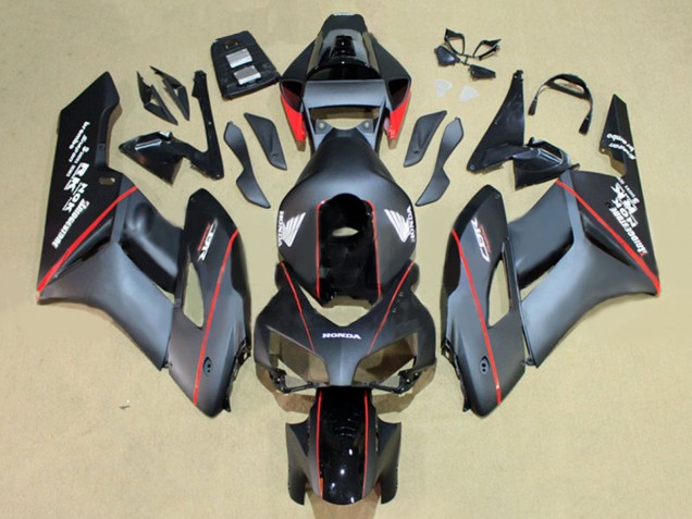 Descuento Carenados Moto Honda CBR1000RR 2004-2005 - Negro Brillante Gris Brillante Rojo Raya