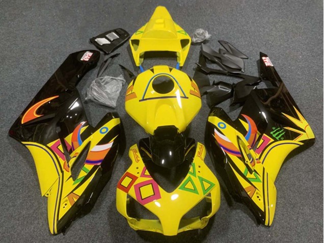 Descuento Carenados Moto Honda CBR1000RR 2004-2005 - Amarillo Negro Brillante Naranja