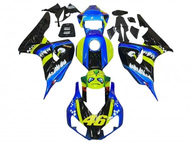 Descuento Carenados Moto Honda CBR1000RR 2006-2007 - Azul Fluorescent Verde Negro Brillante Tiburón 46