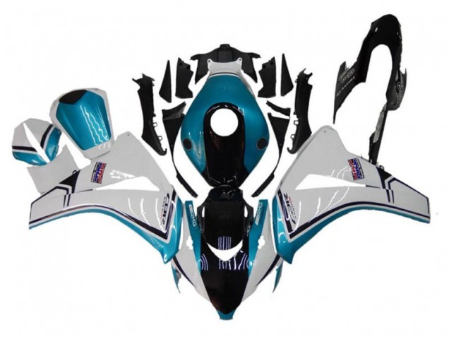 Descuento Carenados Moto Honda CBR1000RR 2008-2011 - Blanco Azul Negro Brillante