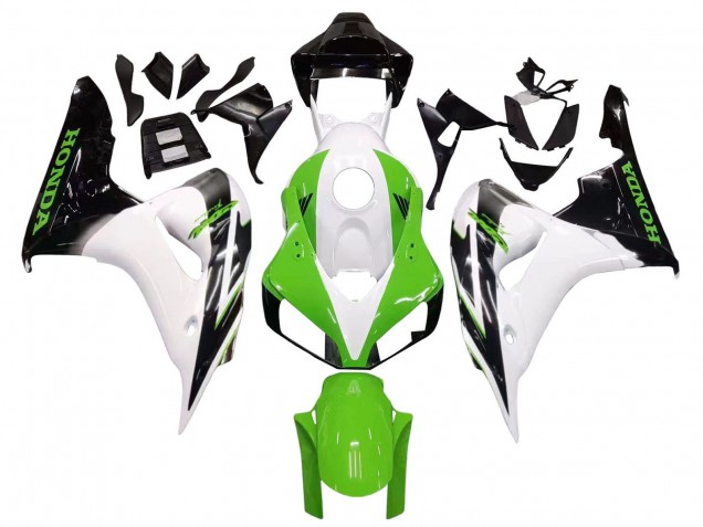 Descuento Carenado Moto Honda CBR1000RR 2006-2007 - Blanco Verde Negro Brillante