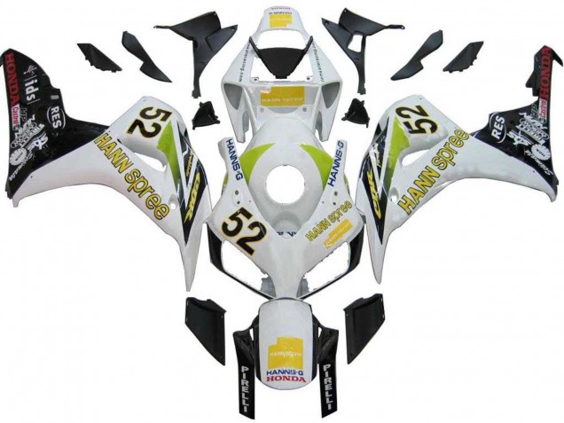 Descuento Carenados Moto Honda CBR1000RR 2006-2007 - Blanco Verde Negro Brillante Hannspree 52