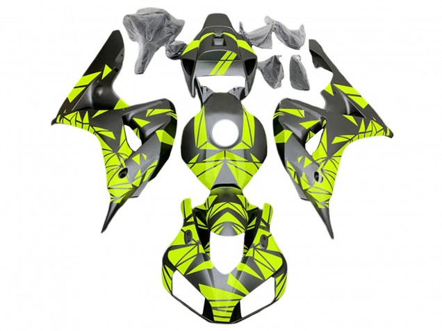 Descuento Carenados Moto Honda CBR1000RR 2006-2007 - Fluorescent Verde Negro Mate