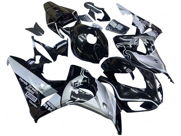 Descuento Carenados Moto Honda CBR1000RR 2006-2007 - Plata Negro Brillante Rojo Bull