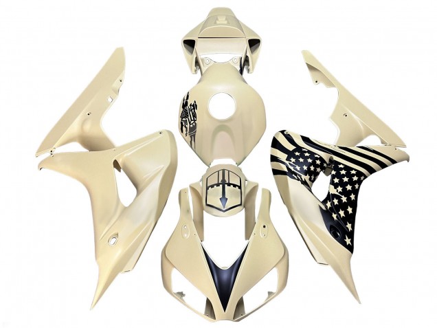 Descuento Carenados Moto Honda CBR1000RR 2006-2007 - Crema Negro