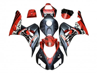 Descuento Carenados Moto Honda CBR1000RR 2006-2007 - Rojo Negro Mate Monstruo Tiburón