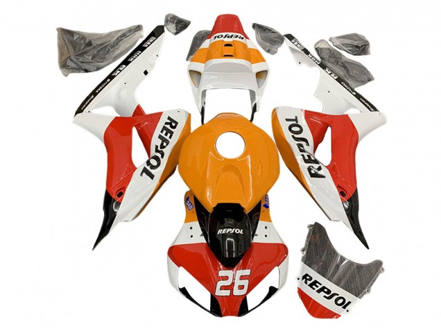 Descuento Carenados Moto Honda CBR1000RR 2006-2007 - Naranja Blanco Rojo Negro Lustroso Repsol 26