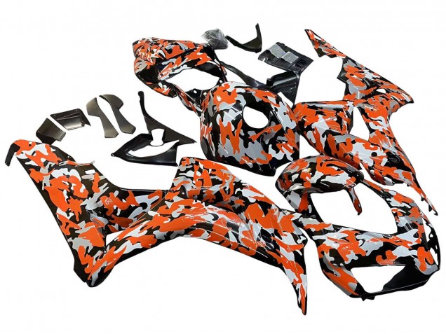 Descuento Carenados Moto Honda CBR1000RR 2006-2007 - Negro Naranja Plata Camouflage
