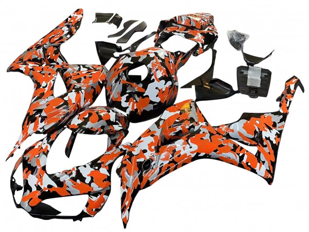 Descuento Carenados Moto Honda CBR1000RR 2006-2007 - Negro Naranja Plata Camouflage