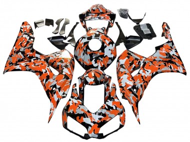 Descuento Carenados Moto Honda CBR1000RR 2006-2007 - Negro Naranja Plata Camouflage