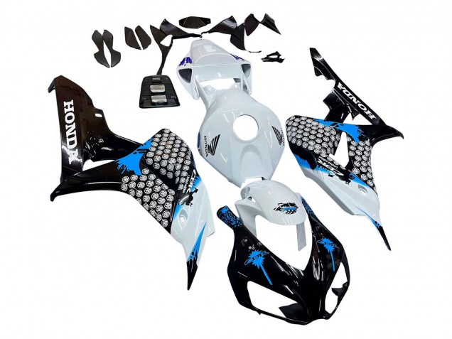 Descuento Carenado Moto Honda CBR1000RR 2006-2007 - Blanco Azul Negro Brillante