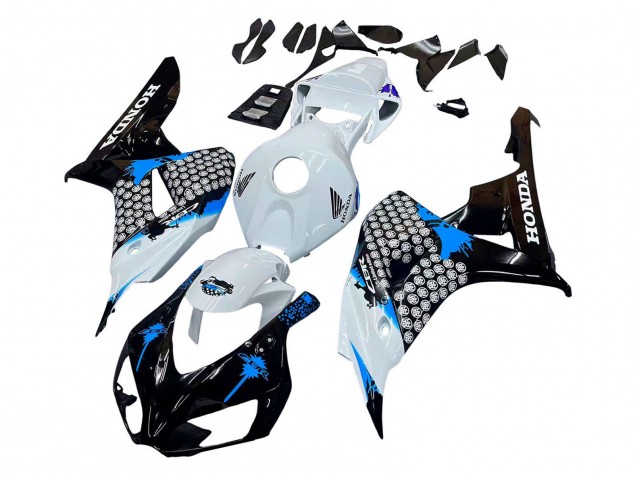Descuento Carenado Moto Honda CBR1000RR 2006-2007 - Blanco Azul Negro Brillante