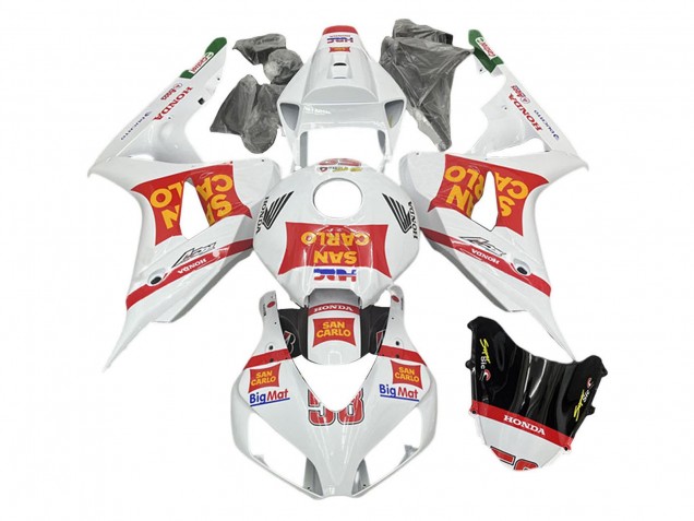 Descuento Carenados Moto Honda CBR1000RR 2006-2007 - Blanco Rojo San Carlo