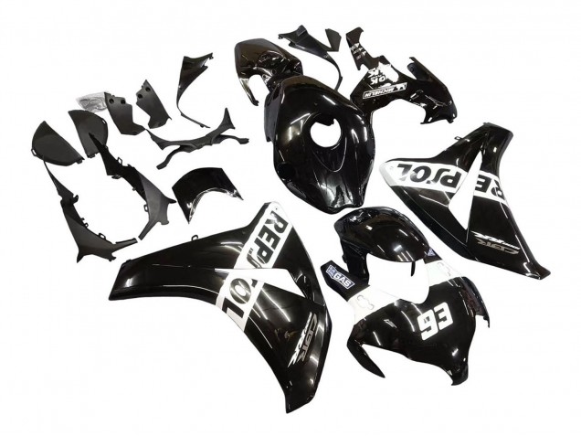 Descuento Carenados Moto Honda CBR1000RR 2008-2011 - Negro Brillante Blanco Repsol 93