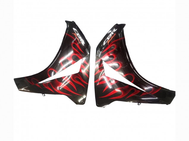 Descuento Carenado Moto Honda CBR1000RR 2008-2011 - Negro Brillante Rojo Llama